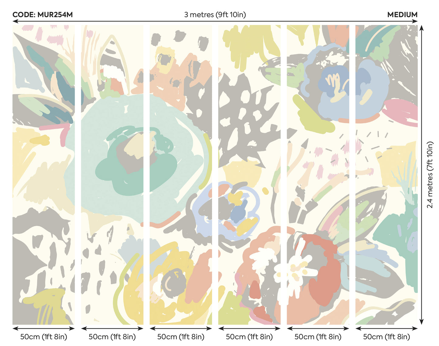 ABSTRACT FLORAL - Pastel Blue