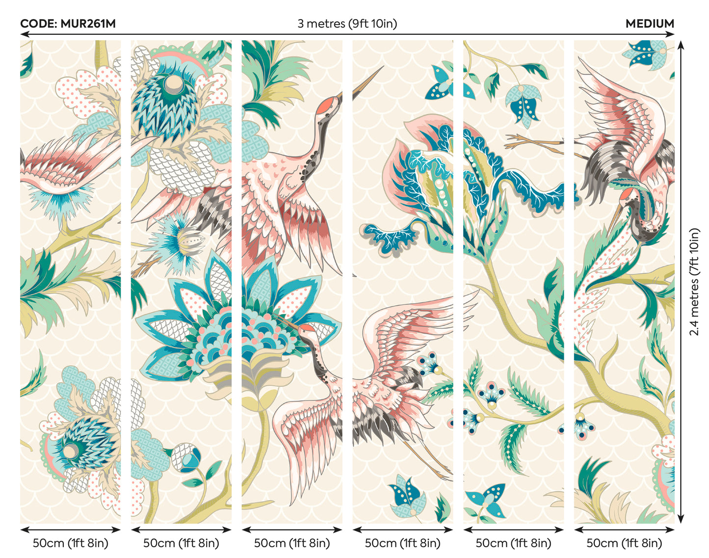 CRANES IN FLIGHT - Cream