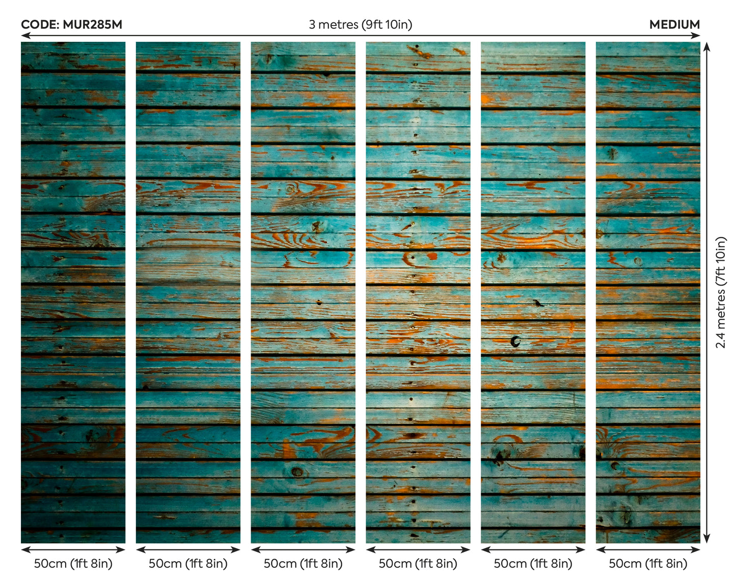 RUSTIC WOOD EFFECT - Blue