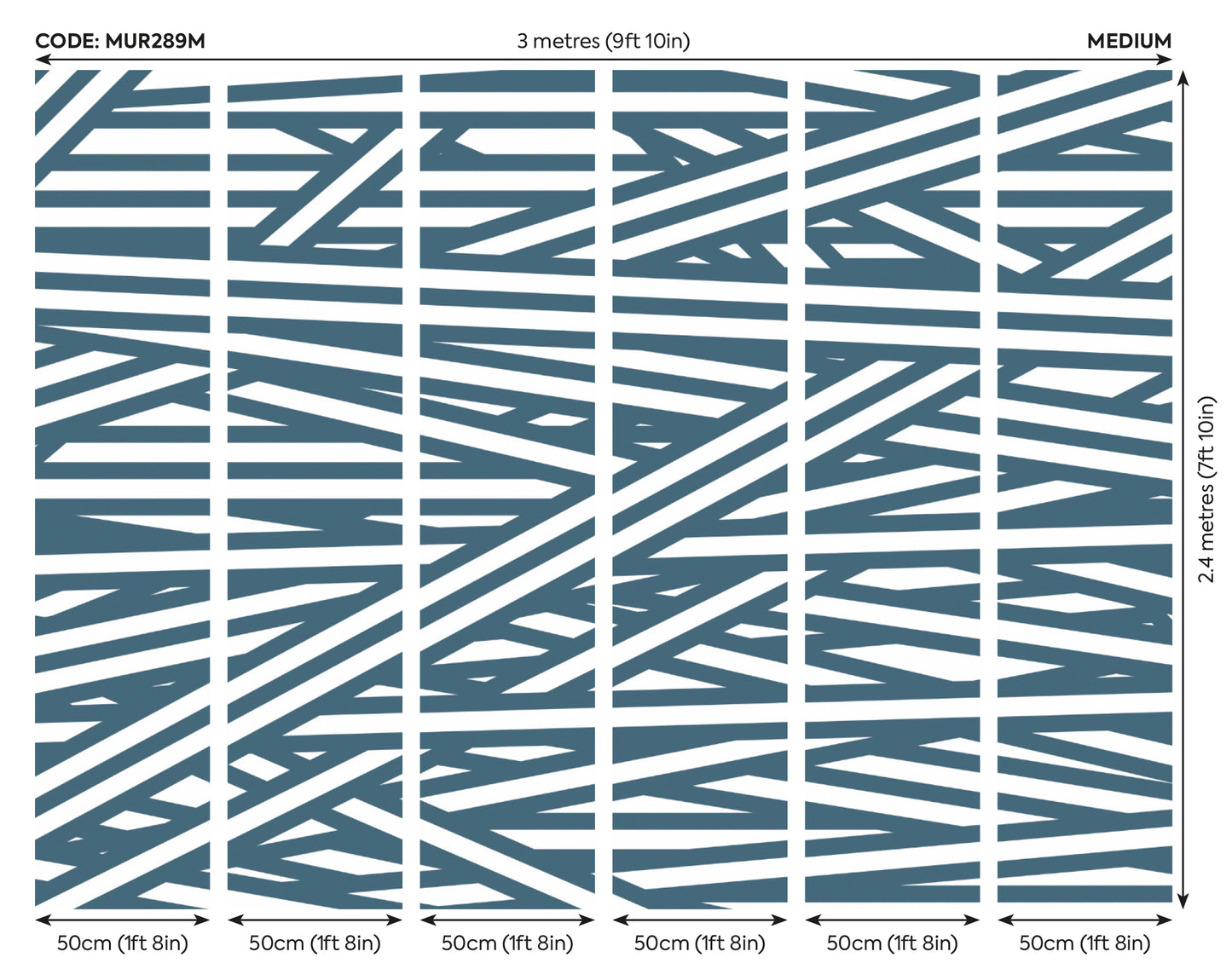 STRIPED CRISS CROSS PATTERN - Blue