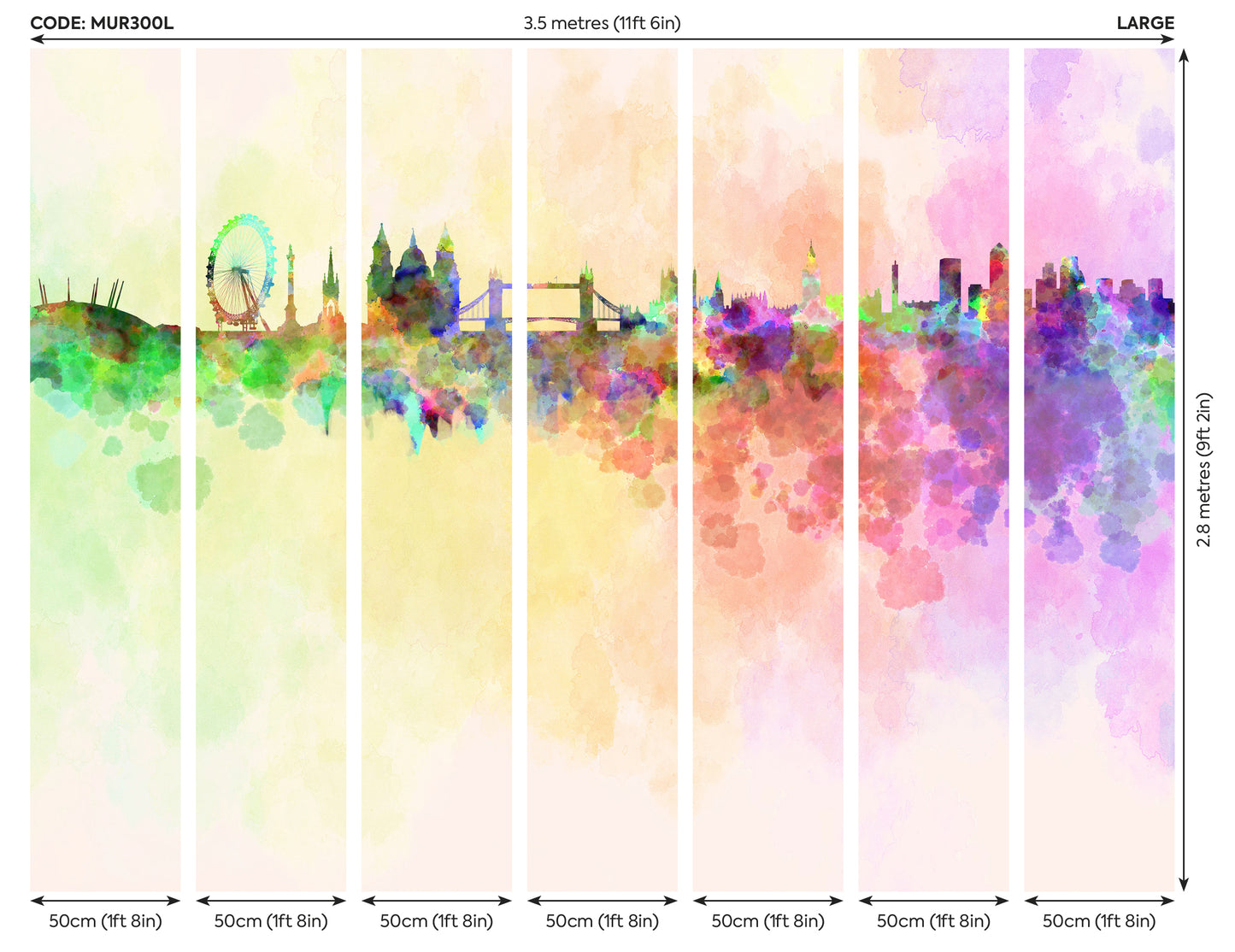 WATERCOLOUR LONDON SKYLINE - Multi