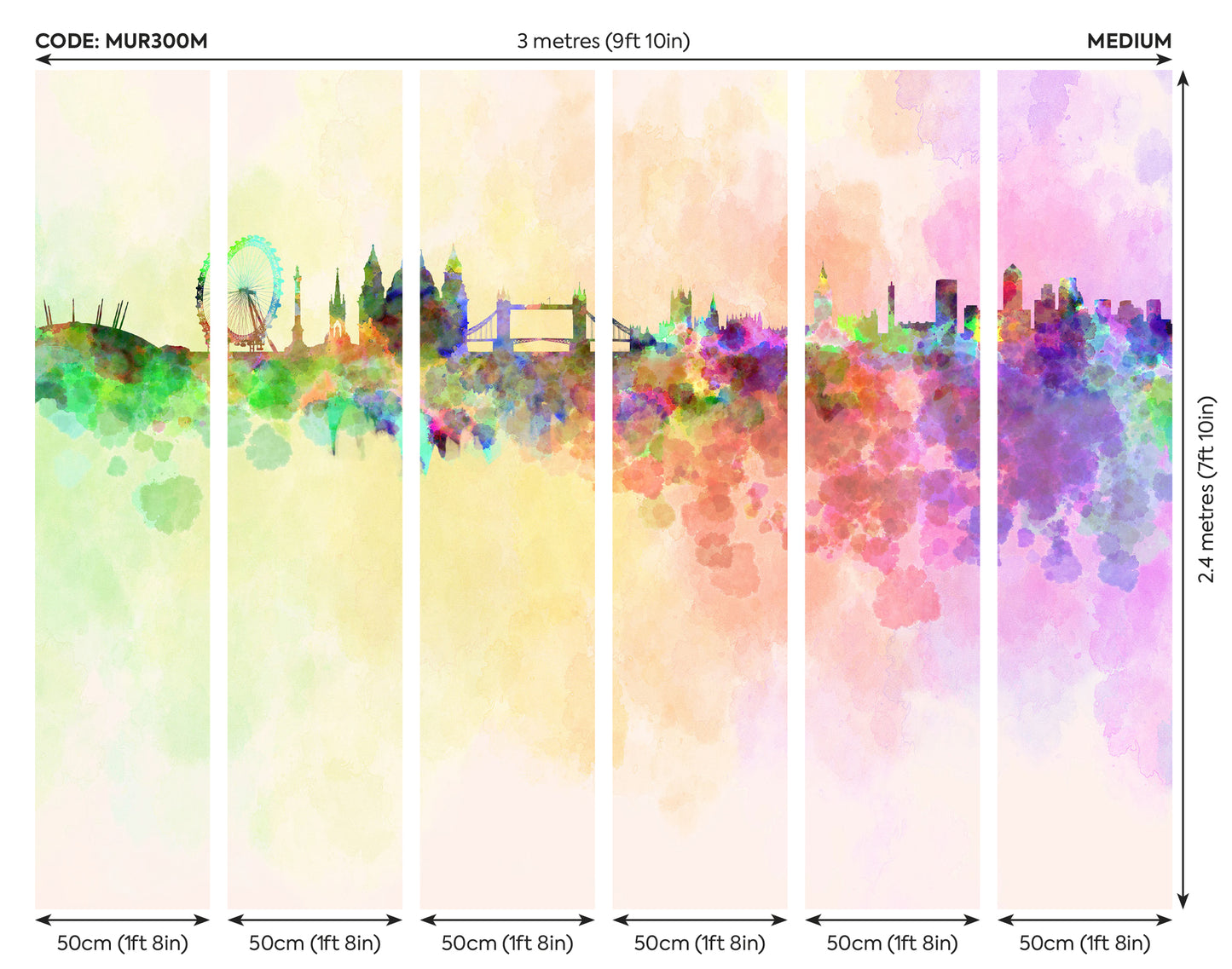 WATERCOLOUR LONDON SKYLINE - Multi