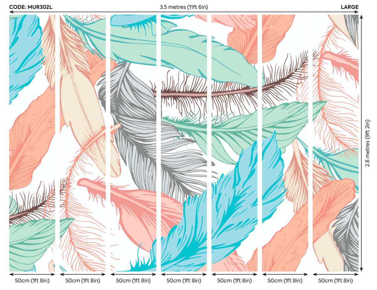 OVERSIZED FEATHERS - Multi