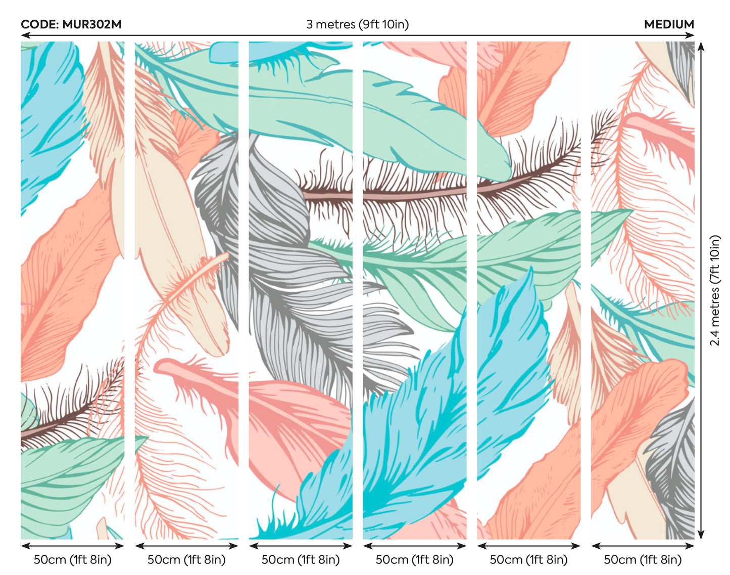 OVERSIZED FEATHERS - Multi