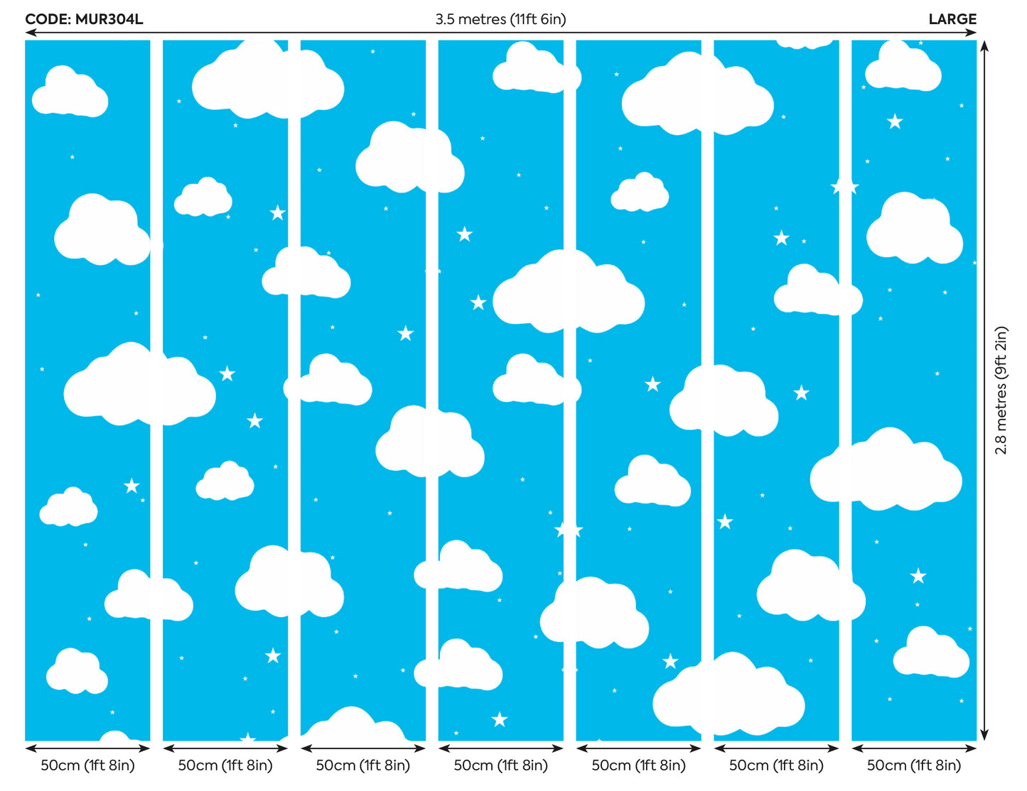 CARTOON CLOUDY SKY - Blue