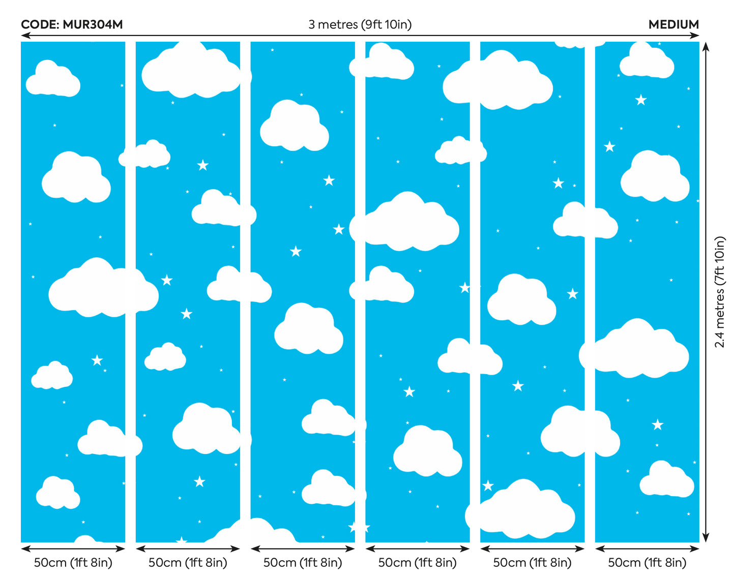 CARTOON CLOUDY SKY - Blue