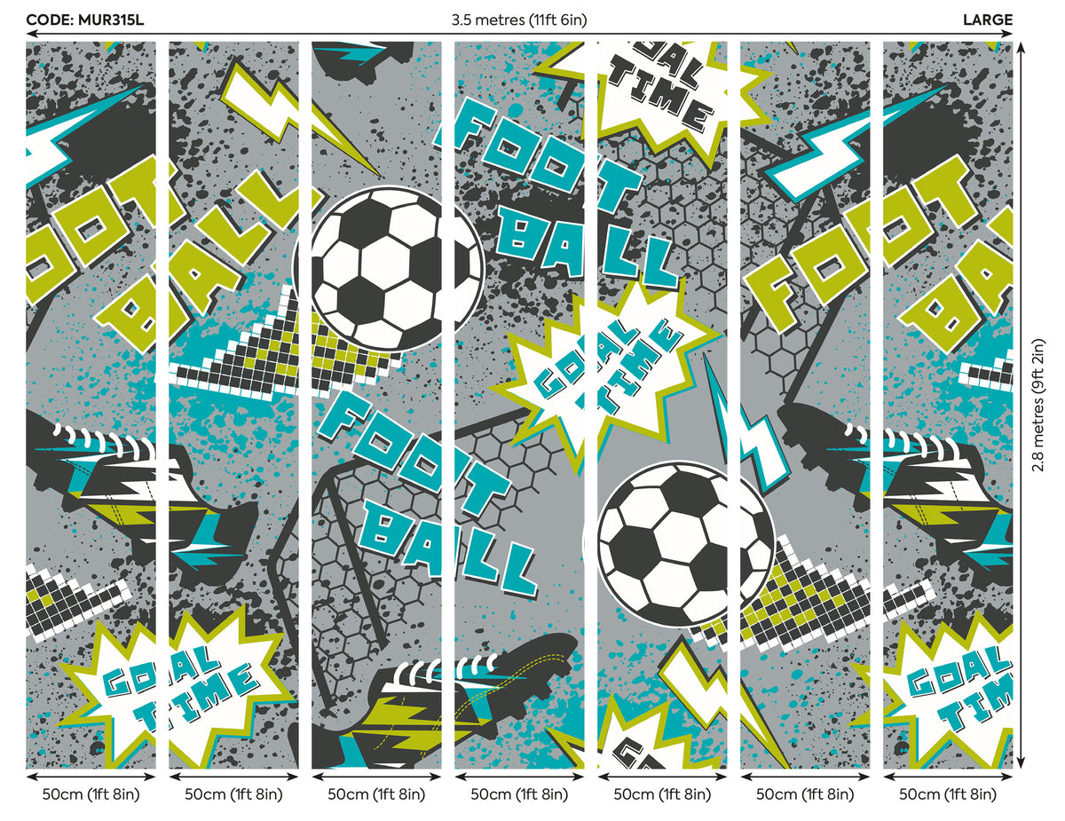 GRAPHIC PIXEL FOOTBALLS - Grey