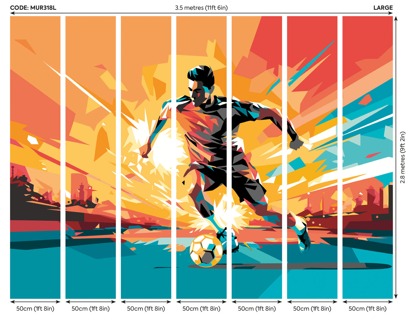 FOOTBALL PLAYER ABSTRACT LANDSCAPE - Orange