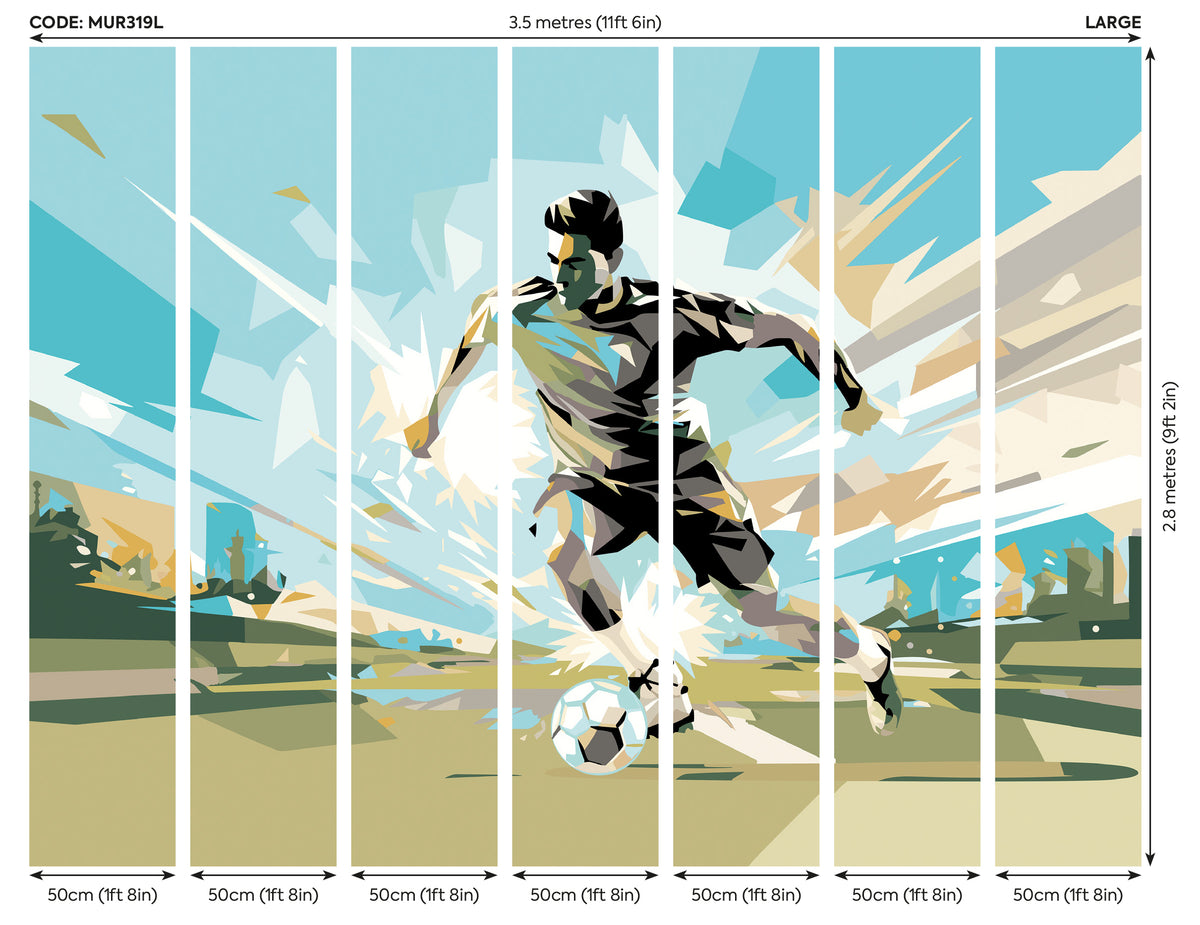 FOOTBALL PLAYER ABSTRACT LANDSCAPE - Blue