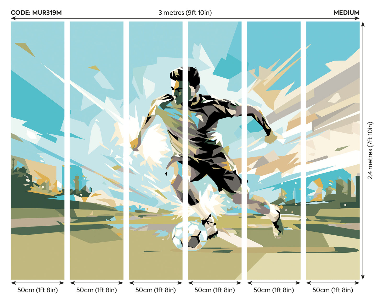 FOOTBALL PLAYER ABSTRACT LANDSCAPE - Blue