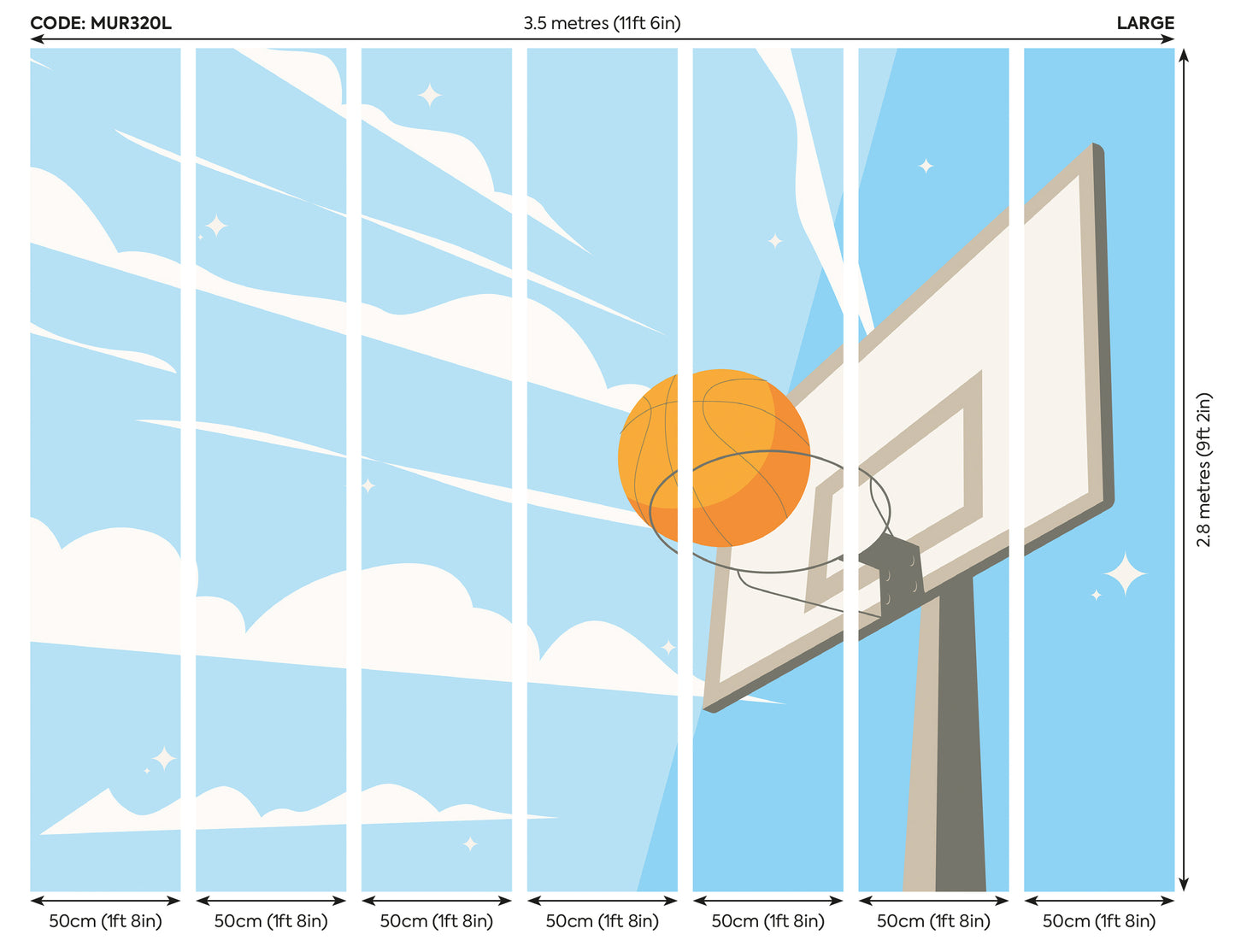 GRAPHIC BASKETBALL HOOP - Blue