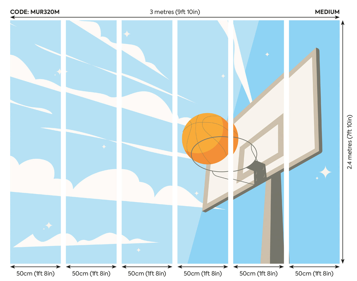 GRAPHIC BASKETBALL HOOP - Blue