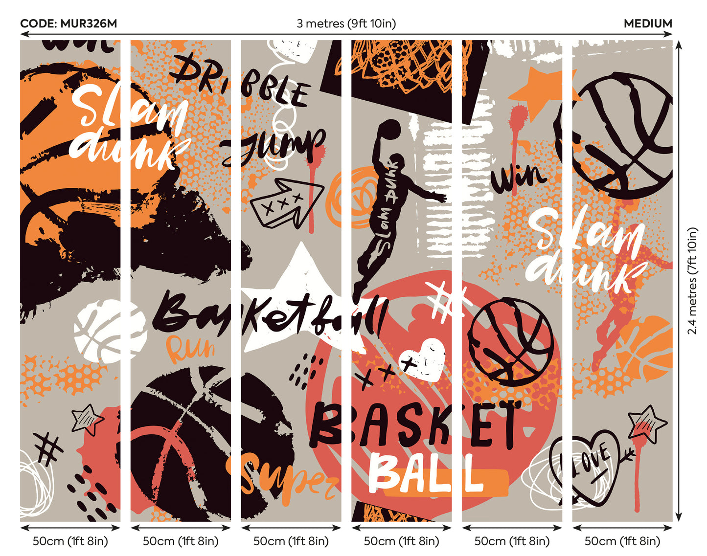 GRAFFITI BASKETBALL - Orange