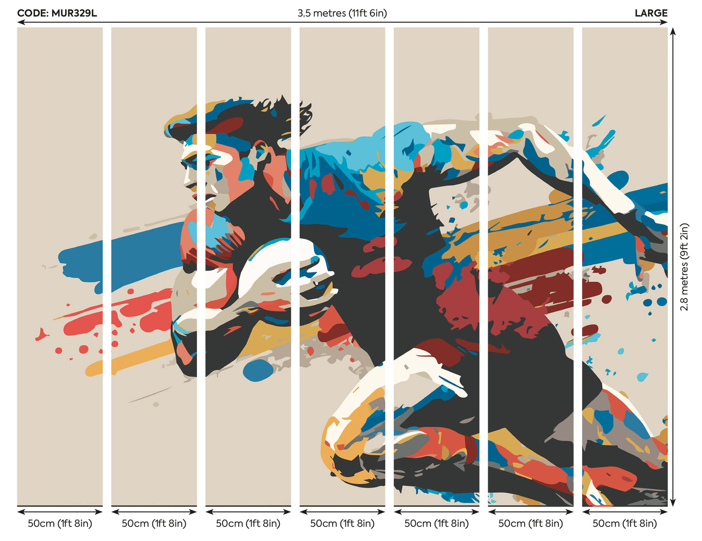 RUGBY PLAYER IN GRAPHIC STYLE - Natural