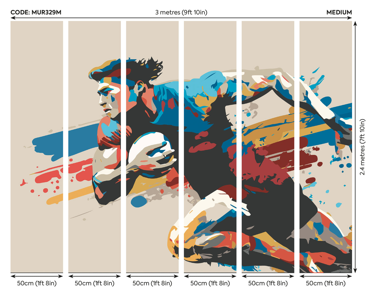 RUGBY PLAYER IN GRAPHIC STYLE - Natural