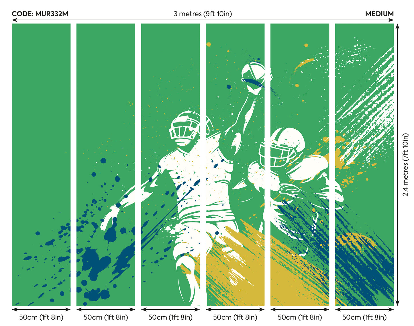 AMERICAN FOOTBALLERS PAINT SPLASH - Green
