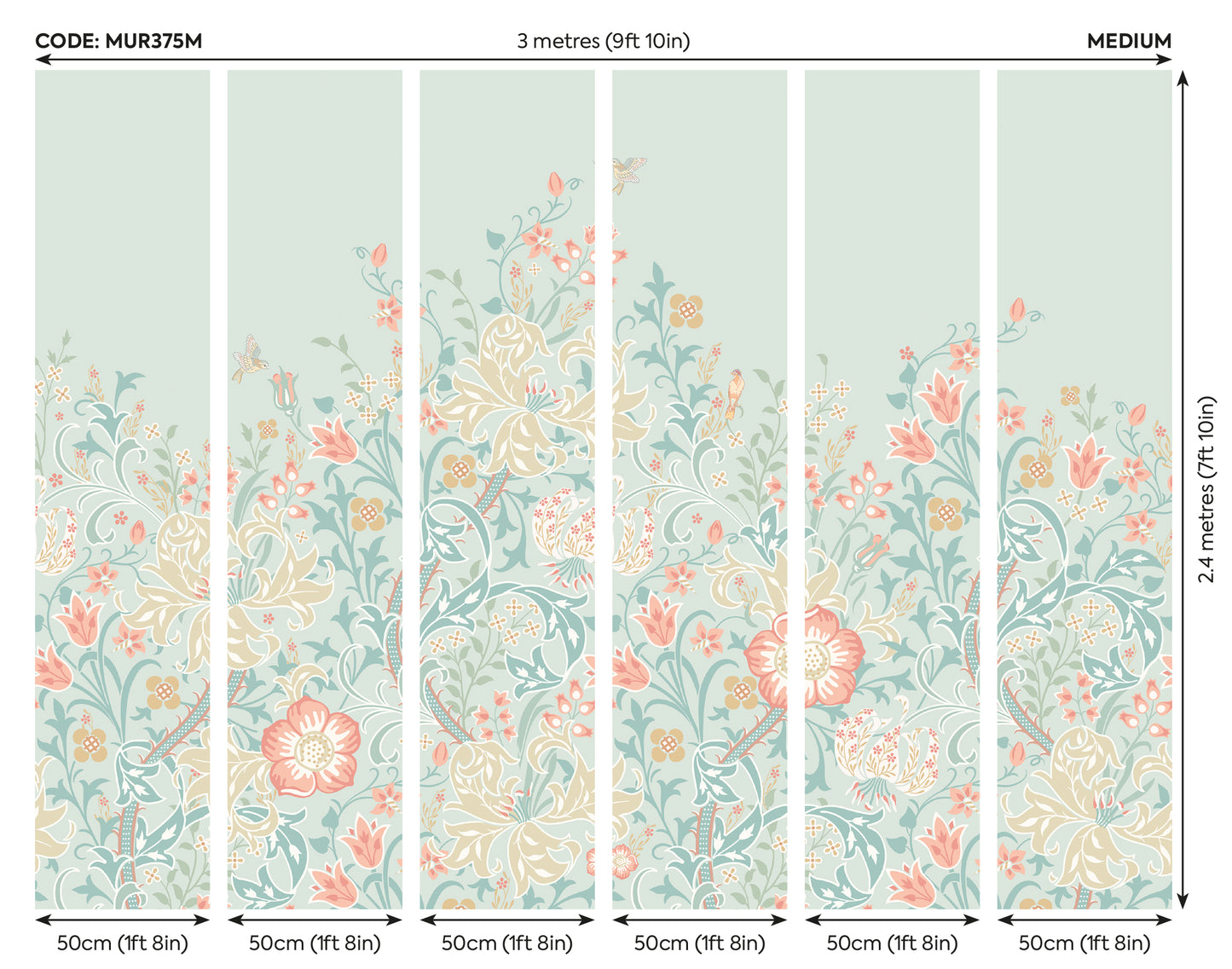 TRAILING LILY - Duck Egg Blue