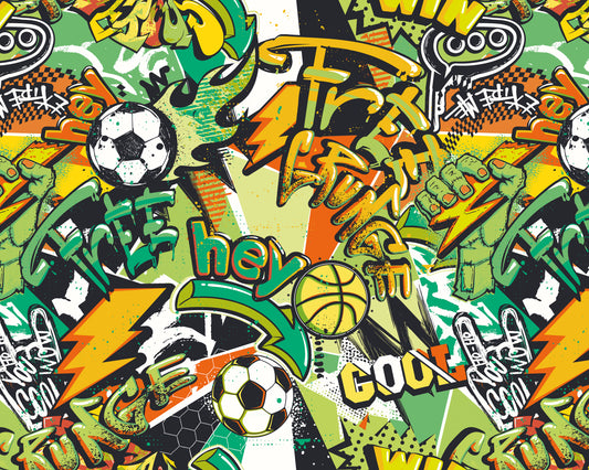 SPORTS GRAFFITI - Emerald & Orange