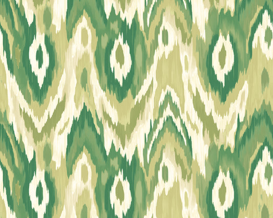 WATERCOLOUR IKAT - Forest Green