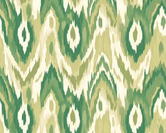 WATERCOLOUR IKAT - Forest Green