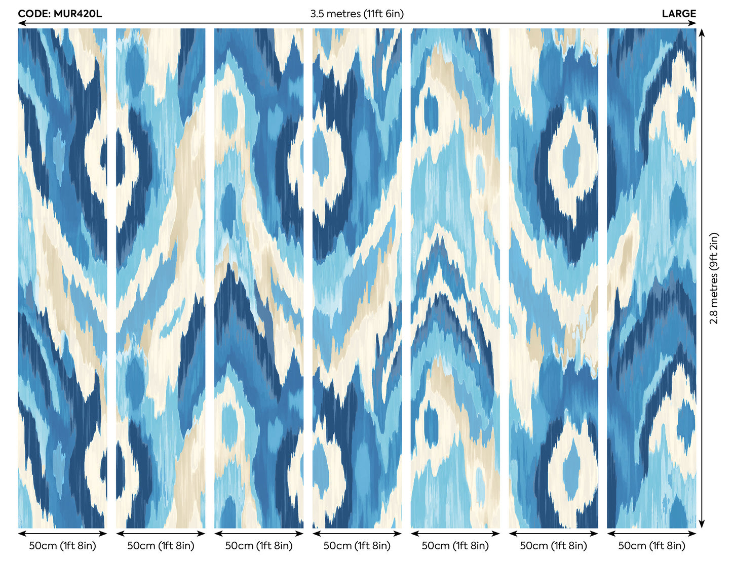 WATERCOLOUR IKAT - Inky Blue