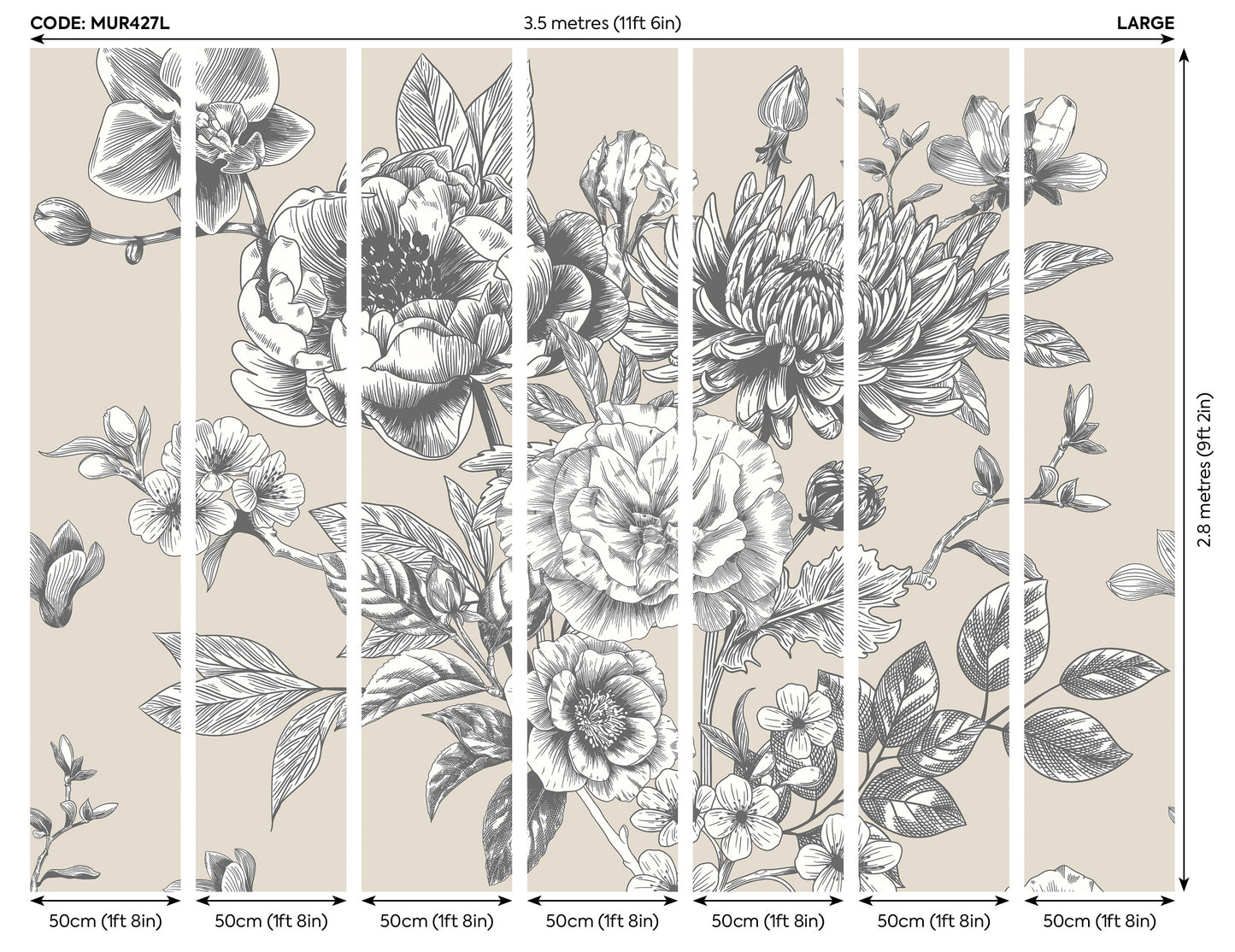 LARGE ROSE TOILE - Stone