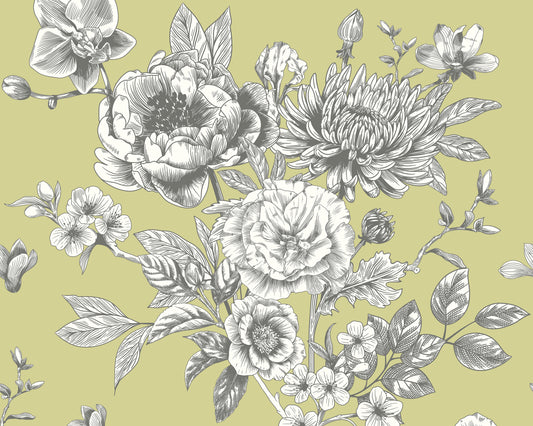 LARGE ROSE TOILE - Apple Green