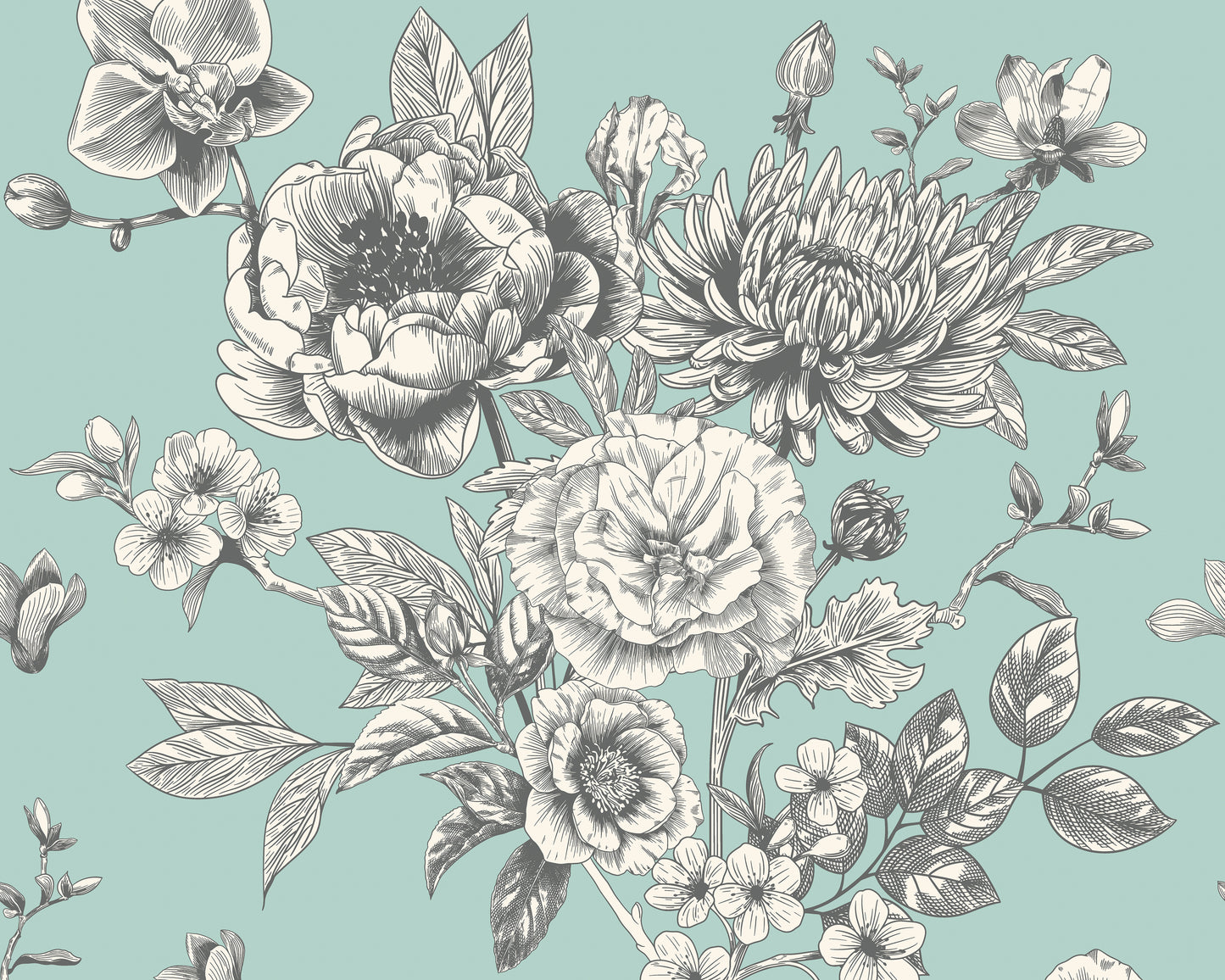 LARGE ROSE TOILE - Seafoam