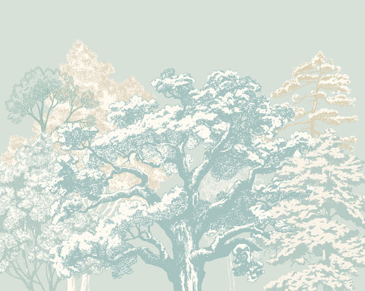 ETCHED TREES - Duck Egg Blue