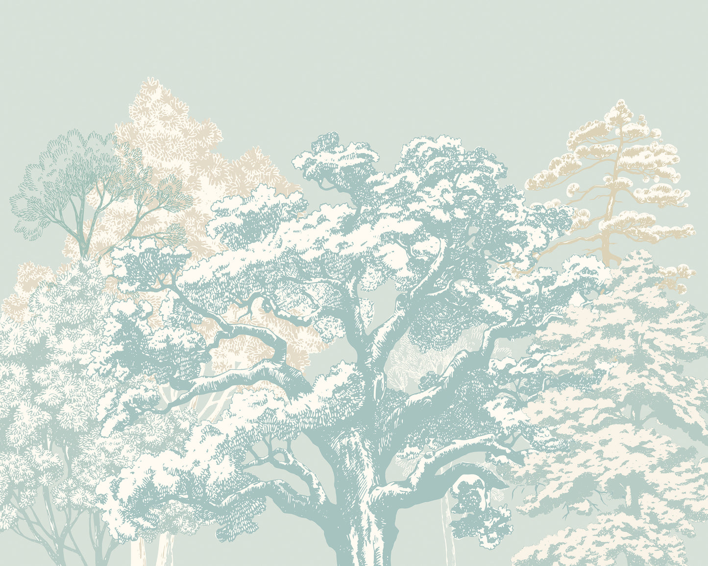 ETCHED TREES - Duck Egg Blue
