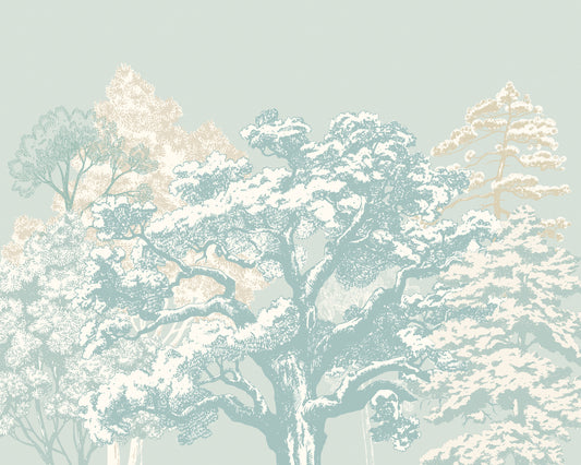 ETCHED TREES - Duck Egg Blue