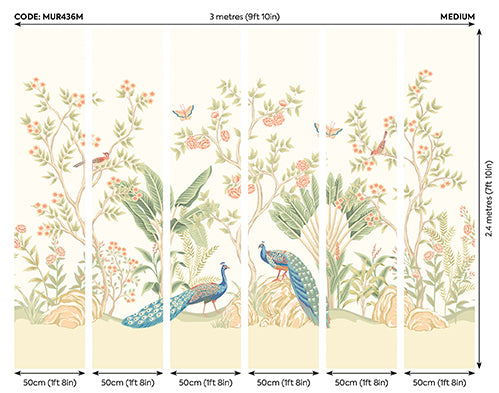 PEACOCK GARDEN  - Sage & Apricot