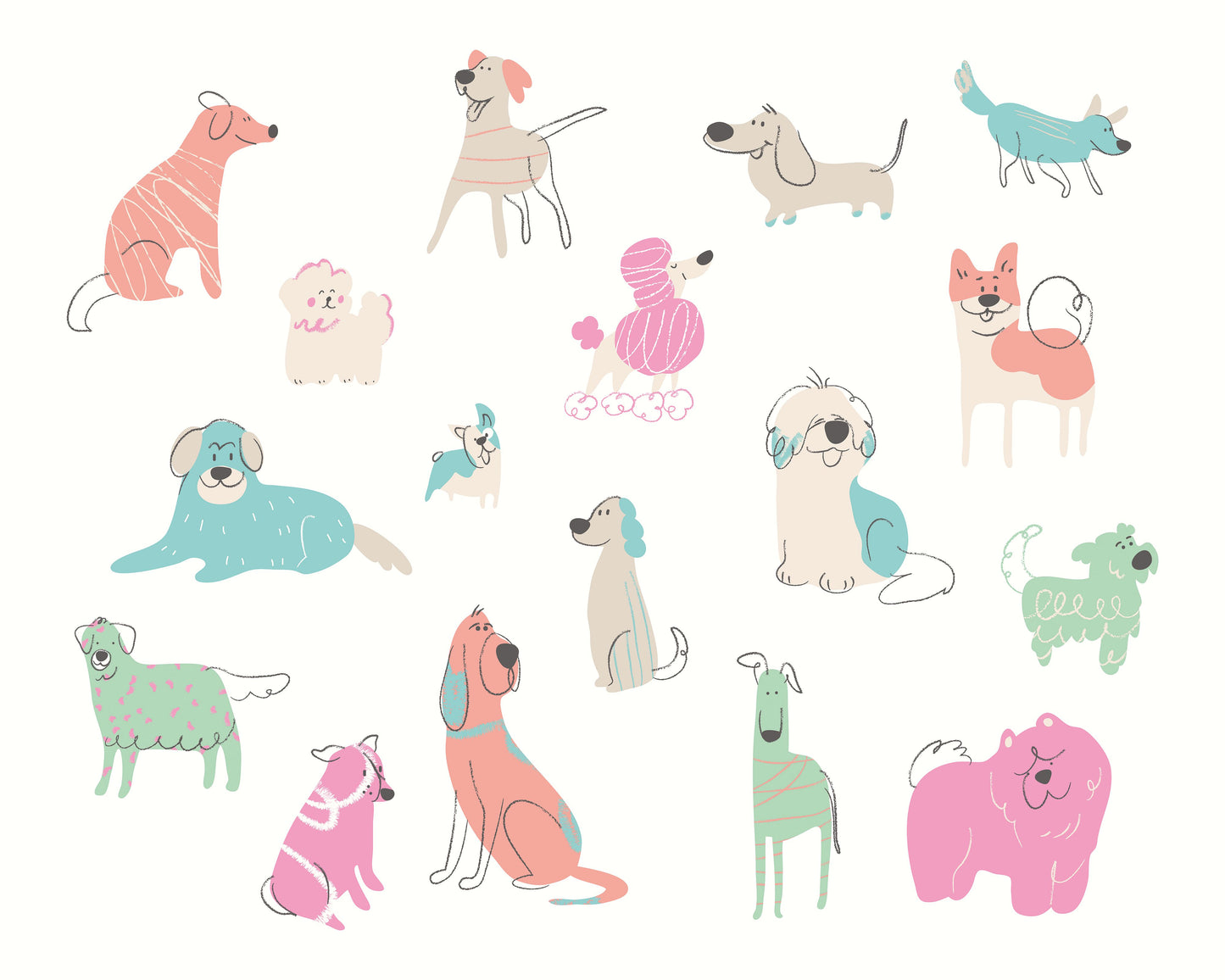 HAPPY DOGS - Blush Pink