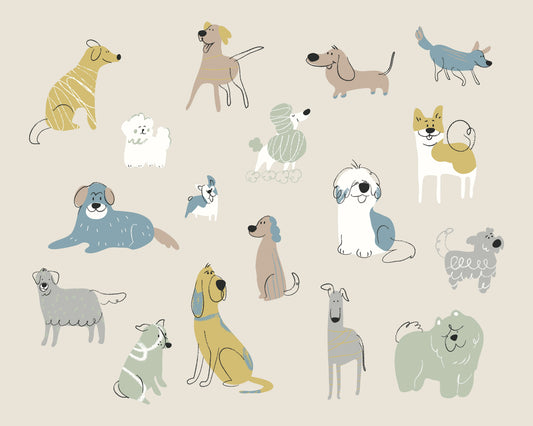HAPPY DOGS - Warm Grey