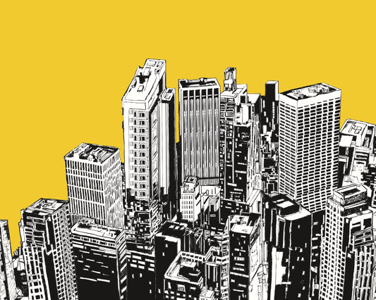 URBAN CITY SKYSCRAPERS - Yellow Gold