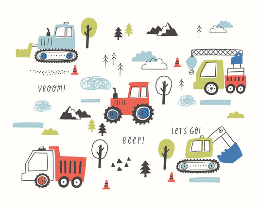 TRACTORS AND DIGGERS - Red
