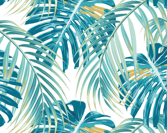 TROPICAL LEAVES - Teal