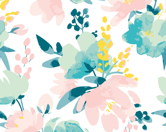 GRAPHIC FLOWER - Blush & Jade