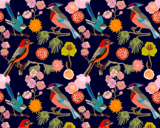 FLORAL BIRDS - Ink