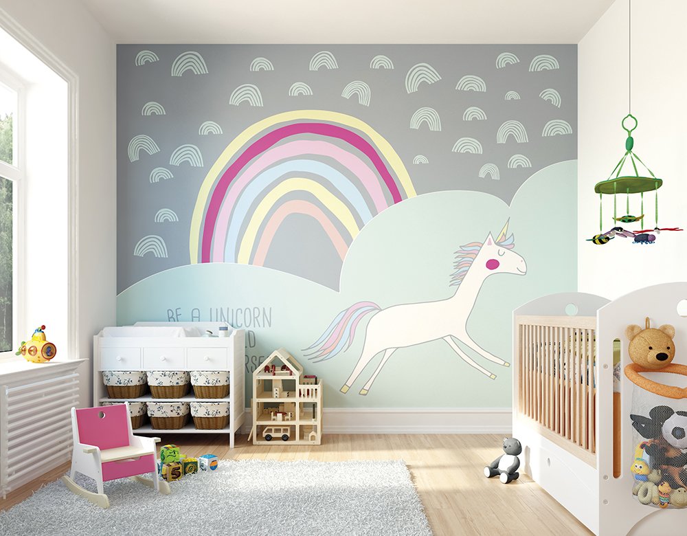 RAINBOW UNICORN - Mint & Grey