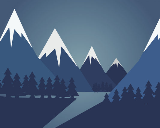 SNOWY MOUNTAIN VALLEY - Steel Blue
