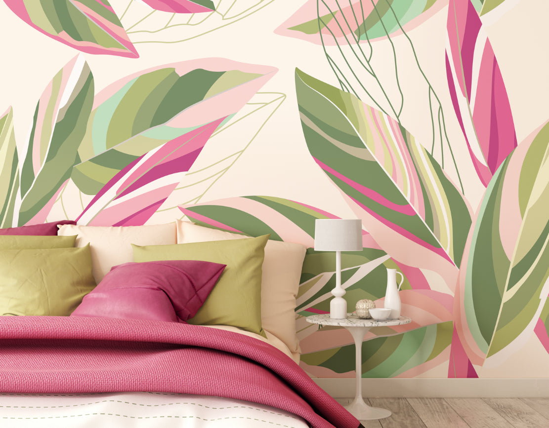 BOTANICAL CALATHEA LEAVES - Pink