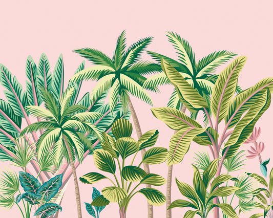 TROPICAL PALM TREES - Pink