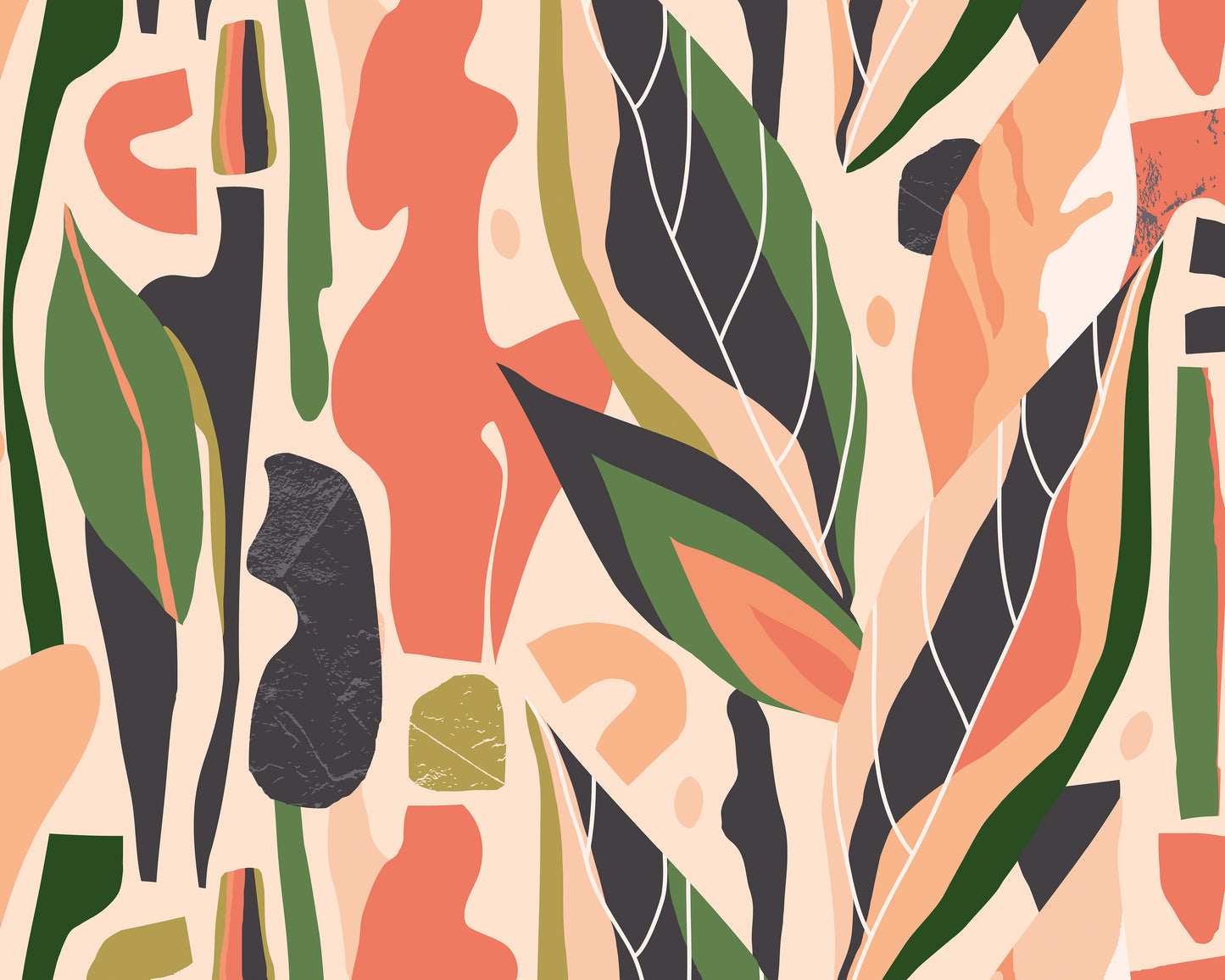 ABSTRACT LEAF SHAPES - Orange