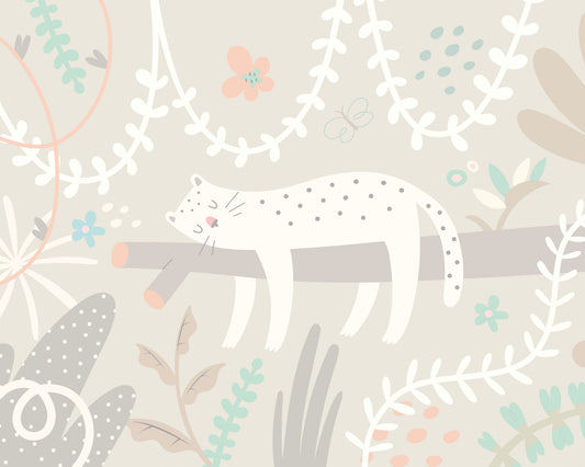 SLEEPING JUNGLE LEOPARD - Grey