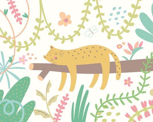SLEEPING JUNGLE LEOPARD - Green
