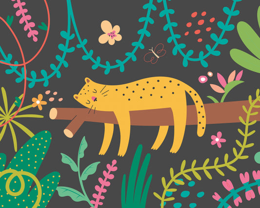 SLEEPING JUNGLE LEOPARD - Black