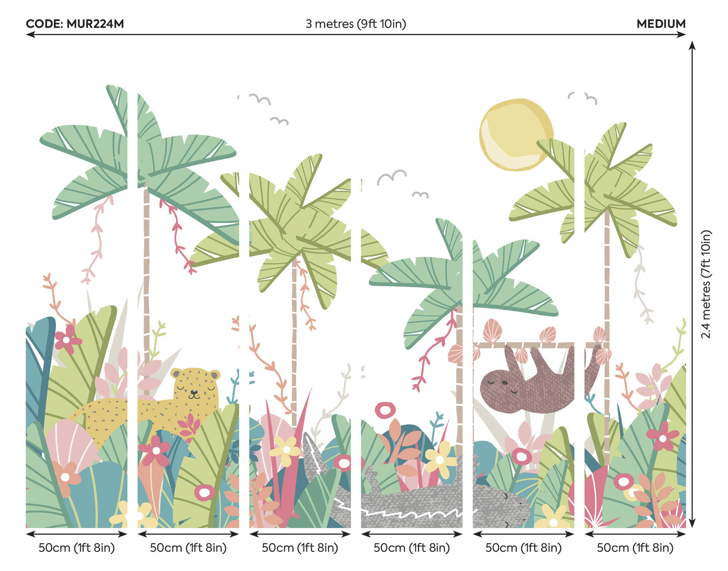 JUNGLE ANIMALS - Pale Green