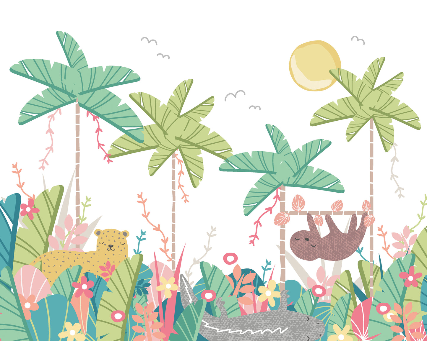JUNGLE ANIMALS - Pale Green