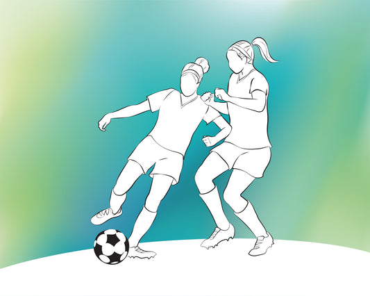 GIRLS PLAYING FOOTBALL - Green